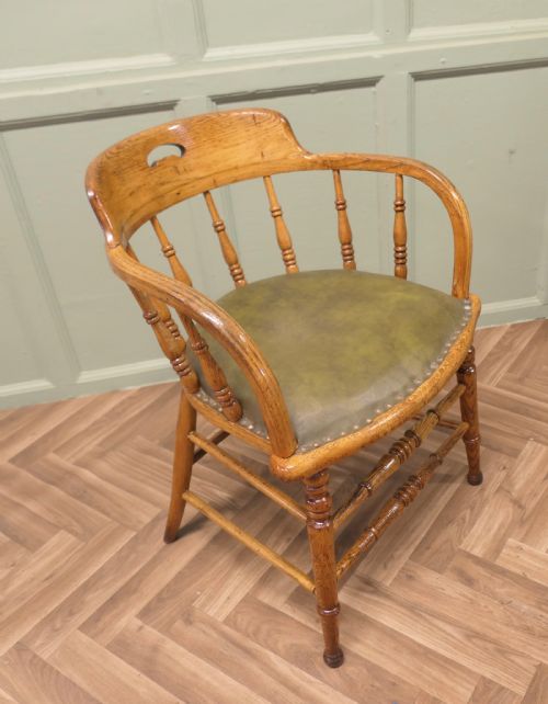 GOLDEN OAK SMOKERS BOW OFFICE OR DESK CHAIR - ADDITIONAL PHOTO 1