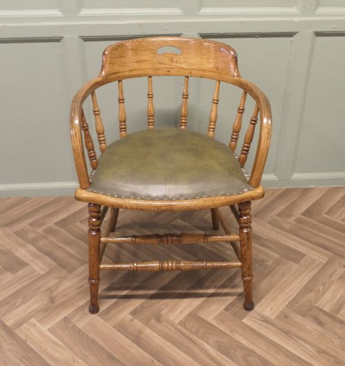 GOLDEN OAK SMOKERS BOW OFFICE OR DESK CHAIR - ADDITIONAL PHOTO 2