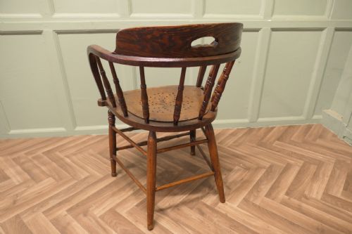 OAK SMOKERS BOW OFFICE OR DESK CHAIR - ADDITIONAL PHOTO 2