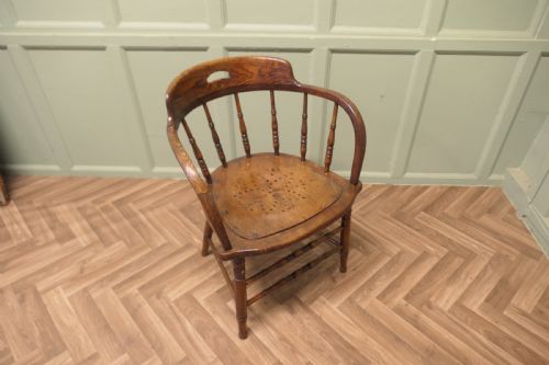 OAK SMOKERS BOW OFFICE OR DESK CHAIR - ADDITIONAL PHOTO 4