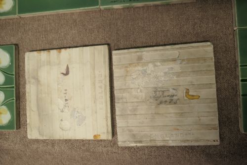 A SET OF 8 ART NOUVEAU EMBOSSED CERAMIC TILES - ADDITIONAL PHOTO 5