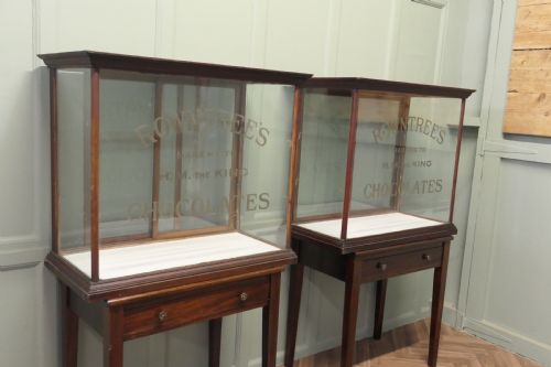 A PAIR SWEET SHOP DISPLAY CABINETS ROWNTREES CHOCOLATES - ADDITIONAL PHOTO 1