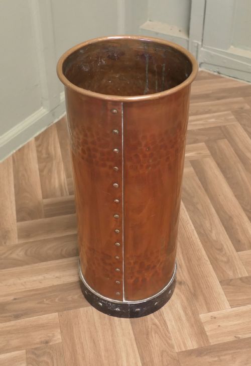 HEAVY HAMMERED AND RIVETED COPPER IRON STICK STAND - ADDITIONAL PHOTO 4