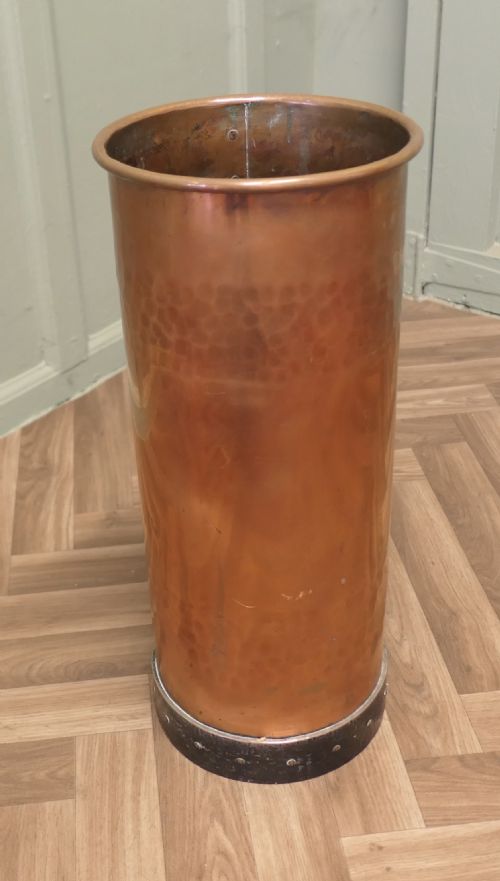 HEAVY HAMMERED AND RIVETED COPPER IRON STICK STAND - ADDITIONAL PHOTO 5