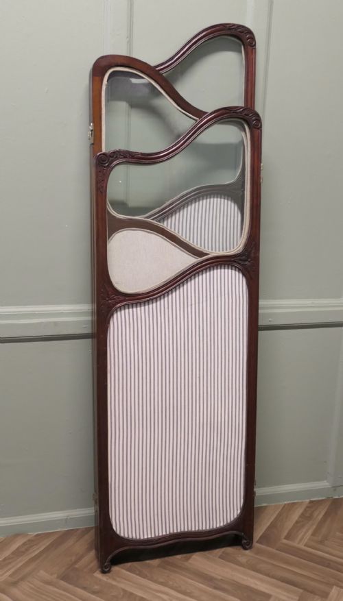 fig 1. 19th Century Carved Upholstered Dressing Screen