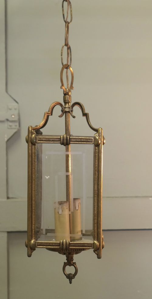 A PAIR OF ART DECO FRENCH HANGING LANTERNS - ADDITIONAL PHOTO 2