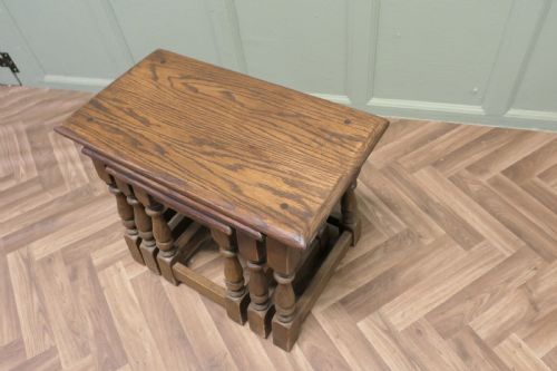 COUNTRY OAK NEST OF TABLES BY OLD CHARM - ADDITIONAL PHOTO 3