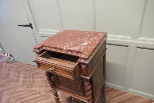 FRENCH WALNUT BARLEY TWIST NIGHT TABLE OR SIDE CUPBOARD - ADDITIONAL PHOTO 4