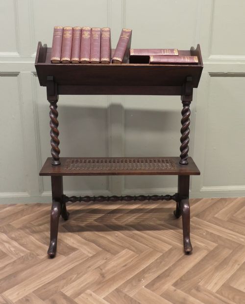 ARTS AND CRAFTS OPEN FRONT OAK SLOPESHELF BOOKCASE - ADDITIONAL PHOTO 1