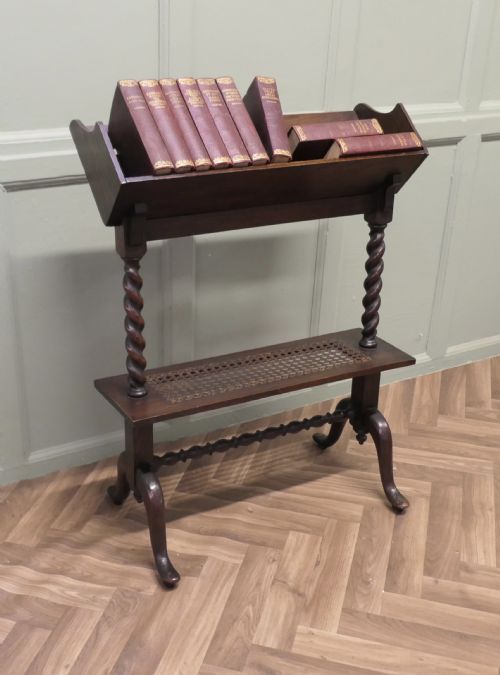 ARTS AND CRAFTS OPEN FRONT OAK SLOPESHELF BOOKCASE - ADDITIONAL PHOTO 2