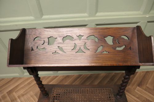 ARTS AND CRAFTS OPEN FRONT OAK SLOPESHELF BOOKCASE - ADDITIONAL PHOTO 4