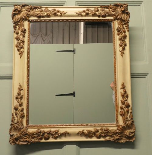 FRENCH ROCOCO GILT AND CREAM WALL MIRROR - ADDITIONAL PHOTO 2