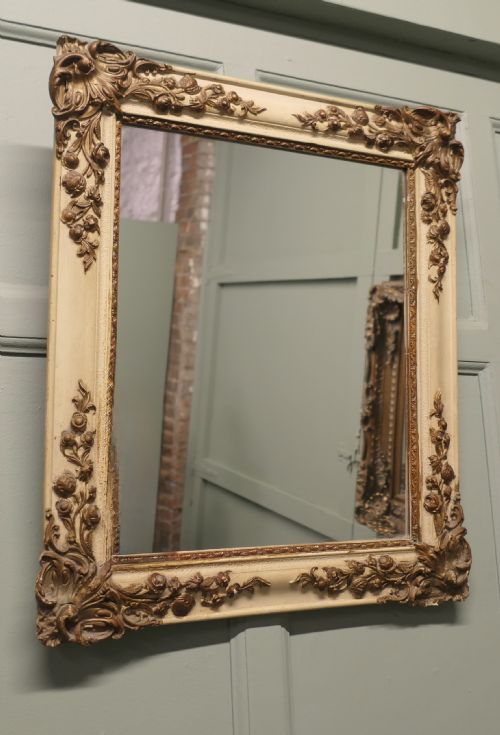 FRENCH ROCOCO GILT AND CREAM WALL MIRROR - ADDITIONAL PHOTO 3