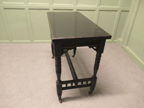 ELEGANT BLACK LACQUER GAMES CARD OR HALL TABLE - ADDITIONAL PHOTO 1