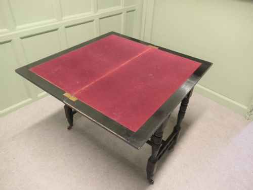 ELEGANT BLACK LACQUER GAMES CARD OR HALL TABLE - ADDITIONAL PHOTO 3