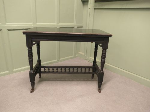 ELEGANT BLACK LACQUER GAMES CARD OR HALL TABLE - ADDITIONAL PHOTO 5