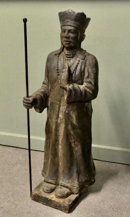 3 DIMENSIONAL TERRACOTTA STATUE KHMER OR CAMBODIAN PRIEST - ADDITIONAL PHOTO 2