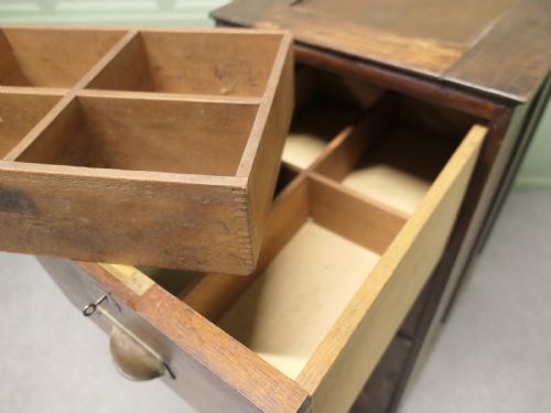 19TH CENTURY HEAVY BANKERS DRAWERS AND SAFE CUPBOARD PEDESTAL STRONG CUPBOARD - ADDITIONAL PHOTO 2