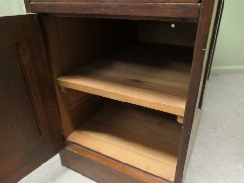 19TH CENTURY HEAVY BANKERS DRAWERS AND SAFE CUPBOARD PEDESTAL STRONG CUPBOARD - ADDITIONAL PHOTO 3