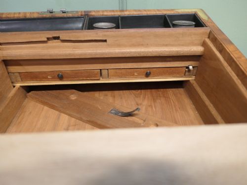 19TH CENTURY POLLARD OAK CAMPAIGN WRITING SLOPE OR LAP DESK - ADDITIONAL PHOTO 1
