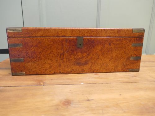 19TH CENTURY POLLARD OAK CAMPAIGN WRITING SLOPE OR LAP DESK - ADDITIONAL PHOTO 2