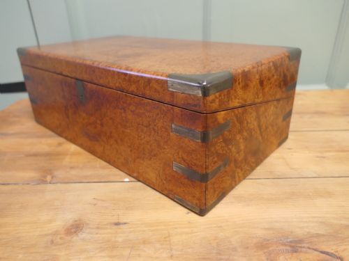 19TH CENTURY POLLARD OAK CAMPAIGN WRITING SLOPE OR LAP DESK - ADDITIONAL PHOTO 4