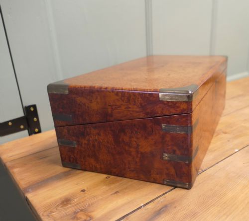 19TH CENTURY POLLARD OAK CAMPAIGN WRITING SLOPE OR LAP DESK - ADDITIONAL PHOTO 5