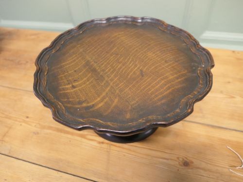 ART DECO OAK LAZY SUSAN TAZZA - ADDITIONAL PHOTO 1