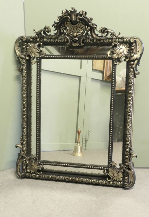 A LARGE NAPOLEON III FRENCH CUSHION MIRROR - ADDITIONAL PHOTO 1