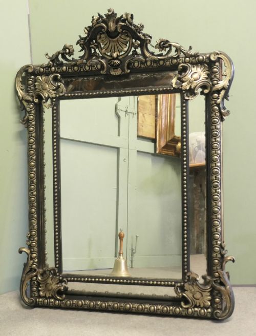 A LARGE NAPOLEON III FRENCH CUSHION MIRROR - ADDITIONAL PHOTO 2