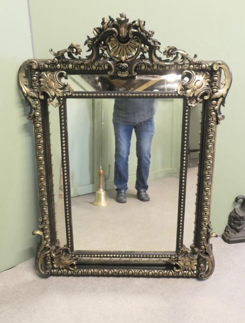 A LARGE NAPOLEON III FRENCH CUSHION MIRROR - ADDITIONAL PHOTO 5