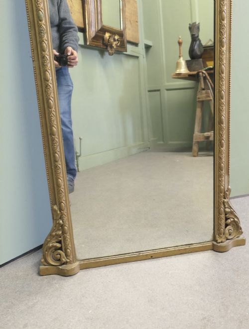 FULL LENGTH FRENCH 19TH CENTURY LOUIS PHILIPPE WALL MIRROR - ADDITIONAL PHOTO 3
