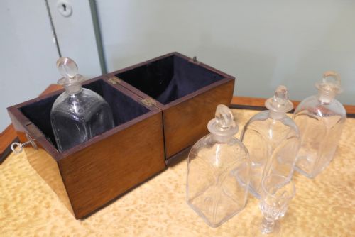 19TH CENTURY FITTED DECANTER BOX 4 DECANTER TANTALUS - ADDITIONAL PHOTO 4