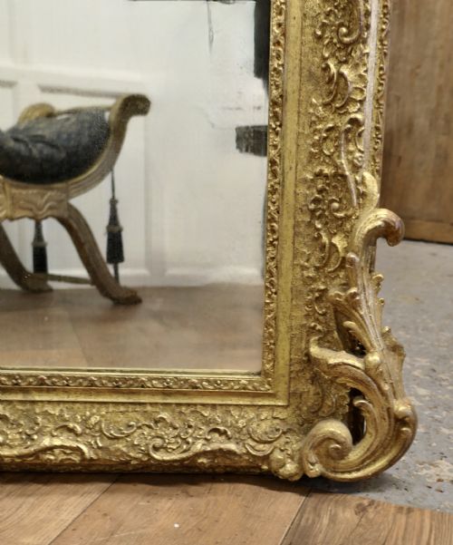 LARGE FRENCH DECORATED LOUIS PHILIPPE WALL MIRROR - ADDITIONAL PHOTO 2
