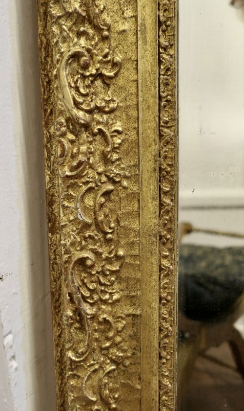 LARGE FRENCH DECORATED LOUIS PHILIPPE WALL MIRROR - ADDITIONAL PHOTO 3