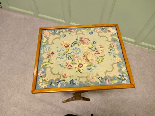 METAMORPHIC EMBROIDERED FIRE SCREEN OCCASIONAL TABLE - ADDITIONAL PHOTO 5