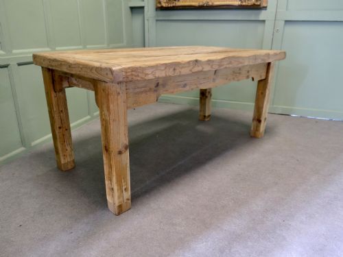 VICTORIAN RUSTIC PINE KITCHEN DINING OR WORK TABLE - ADDITIONAL PHOTO 2