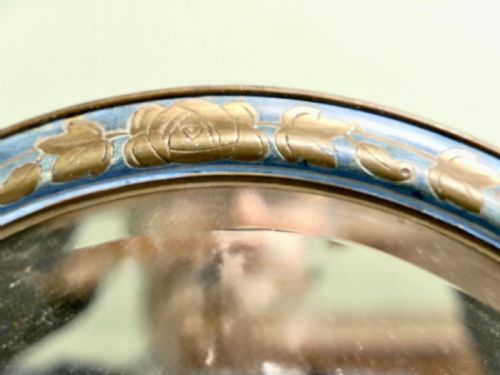 ART DECO BLUE OVAL MIRROR - ADDITIONAL PHOTO 2