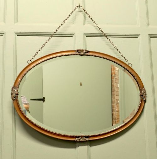 BEAUTIFUL ARTS AND CRAFTS OVAL COPPER WALL MIRROR - ADDITIONAL PHOTO 1