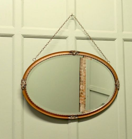 BEAUTIFUL ARTS AND CRAFTS OVAL COPPER WALL MIRROR - ADDITIONAL PHOTO 2