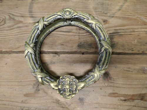 LARGE HEAVY BRASS RING DOOR KNOCKER - ADDITIONAL PHOTO 1