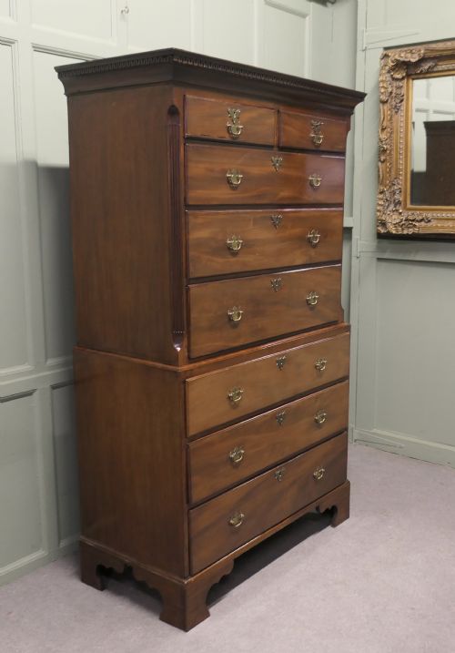 EARLY VICTORIAN MAHOGANY CHEST ON CHEST - ADDITIONAL PHOTO 1