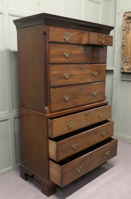 EARLY VICTORIAN MAHOGANY CHEST ON CHEST - ADDITIONAL PHOTO 2
