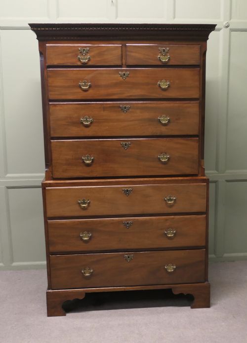 EARLY VICTORIAN MAHOGANY CHEST ON CHEST - ADDITIONAL PHOTO 3