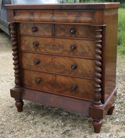 BIG VICTORIAN MAHOGANY CHEST OF DRAWERS SCOTCH CHEST - ADDITIONAL PHOTO 4