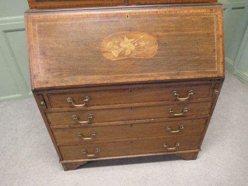 A GOOD QUALITY EDWARDIAN BUREAU BOOKCASE - ADDITIONAL PHOTO 2