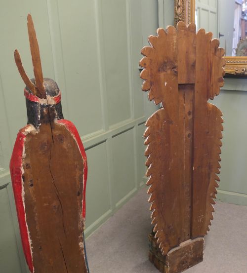 A PAIR OF CARVED PAINTED CIGAR STORE AMERICAN INDIANS SHOP TRADE SIGNS - ADDITIONAL PHOTO 5