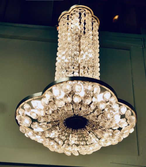 VERY LARGE FRENCH EMPIRE STYLE ART DECO CHANDELIER - ADDITIONAL PHOTO 1