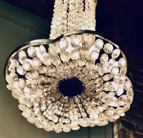 VERY LARGE FRENCH EMPIRE STYLE ART DECO CHANDELIER - ADDITIONAL PHOTO 4