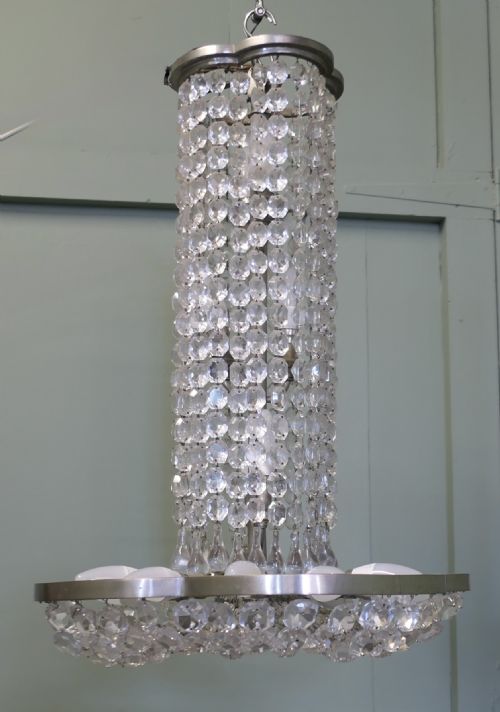 VERY LARGE FRENCH EMPIRE STYLE ART DECO CHANDELIER - ADDITIONAL PHOTO 6